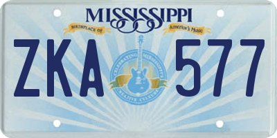 MS license plate ZKA577