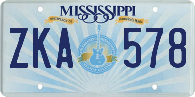 MS license plate ZKA578