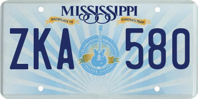 MS license plate ZKA580