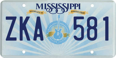 MS license plate ZKA581