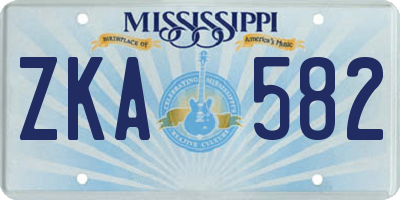 MS license plate ZKA582