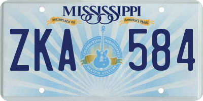MS license plate ZKA584