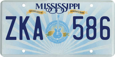 MS license plate ZKA586