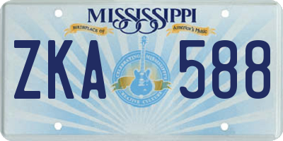 MS license plate ZKA588