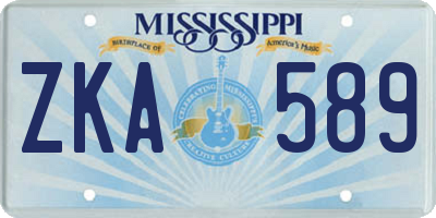 MS license plate ZKA589