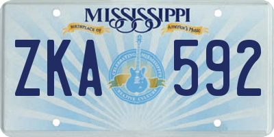 MS license plate ZKA592