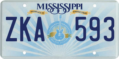 MS license plate ZKA593