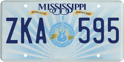 MS license plate ZKA595