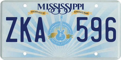 MS license plate ZKA596