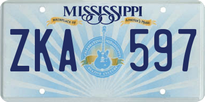 MS license plate ZKA597
