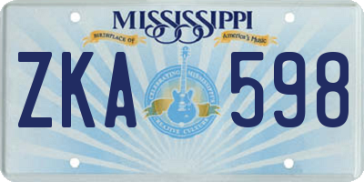 MS license plate ZKA598