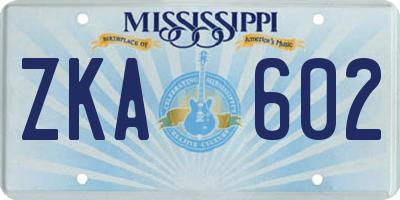 MS license plate ZKA602