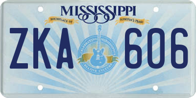 MS license plate ZKA606