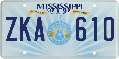MS license plate ZKA610