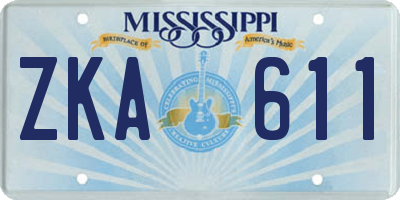 MS license plate ZKA611