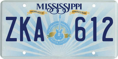 MS license plate ZKA612