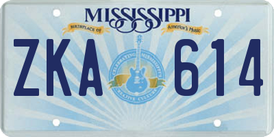 MS license plate ZKA614