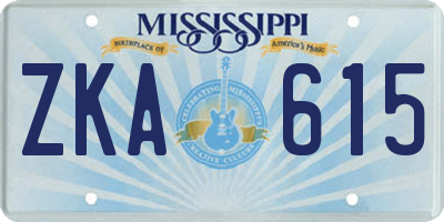 MS license plate ZKA615