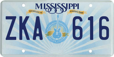 MS license plate ZKA616