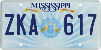 MS license plate ZKA617