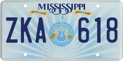 MS license plate ZKA618