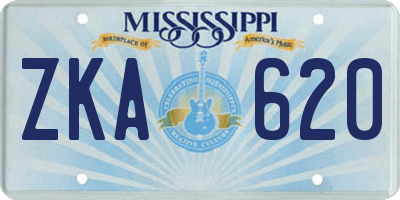 MS license plate ZKA620
