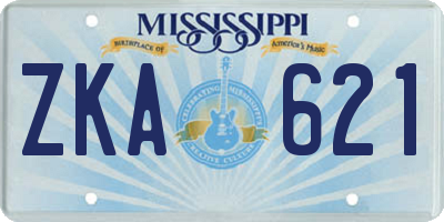 MS license plate ZKA621