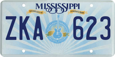 MS license plate ZKA623