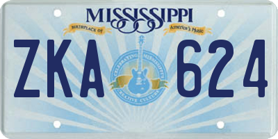 MS license plate ZKA624