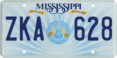 MS license plate ZKA628