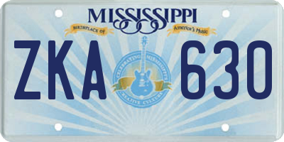 MS license plate ZKA630