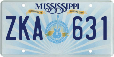 MS license plate ZKA631