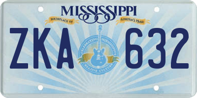 MS license plate ZKA632