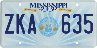 MS license plate ZKA635