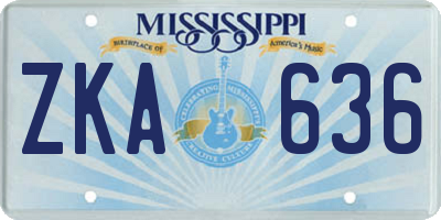 MS license plate ZKA636