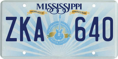 MS license plate ZKA640