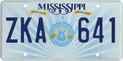 MS license plate ZKA641