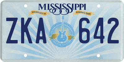 MS license plate ZKA642