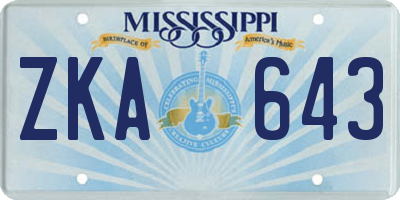 MS license plate ZKA643