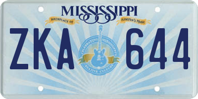 MS license plate ZKA644