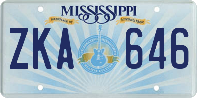 MS license plate ZKA646