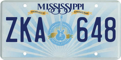 MS license plate ZKA648