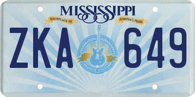MS license plate ZKA649