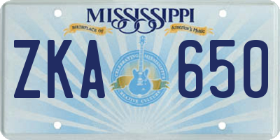 MS license plate ZKA650
