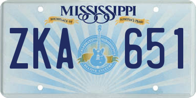 MS license plate ZKA651