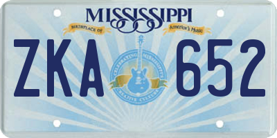 MS license plate ZKA652