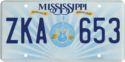 MS license plate ZKA653