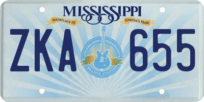 MS license plate ZKA655