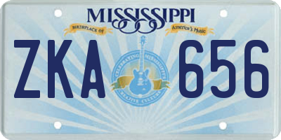 MS license plate ZKA656