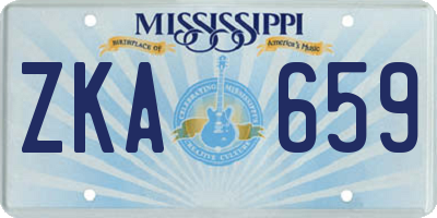 MS license plate ZKA659